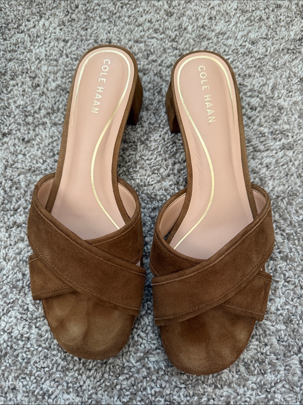 Cole Haan Brown Suede Landon Sandals 40mm - Picture 3 of 7